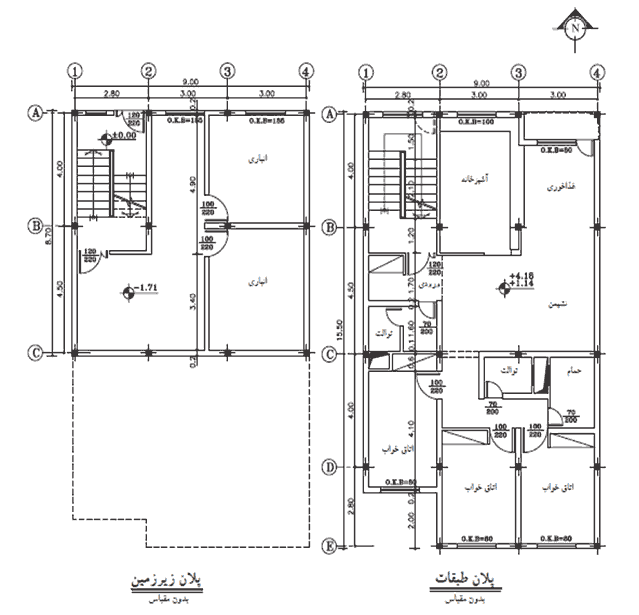 Two-dimensional map of the building